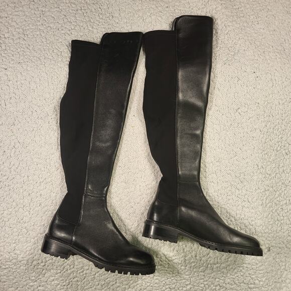 NEW Stuart Weitzman 5050 BOOT Nappa leather over-the-knee black stretch SIZE 4B - Picture 3 of 6